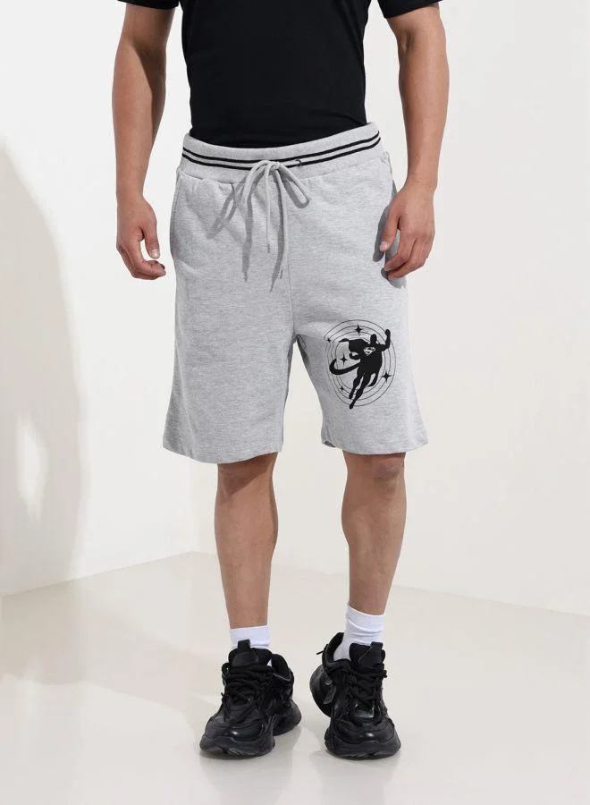 ذا انديان كراج كو Men Oversized Fit Superman Printed Side Pocket Mid-Rise Shorts